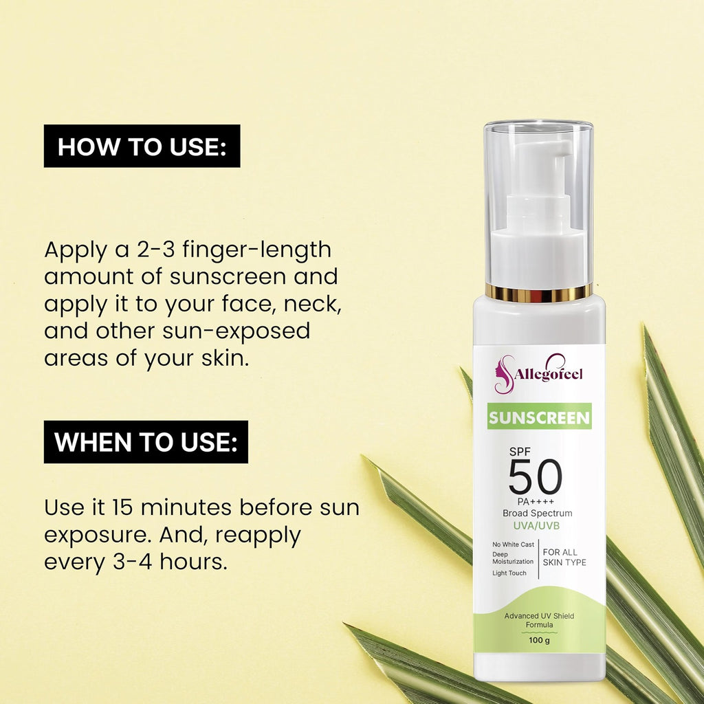 SPF 50 PA++++ Broad Spectrum Sunscreen for Face & Body – Lightweight, Non-Greasy, No White Cast UV Protection 50gm